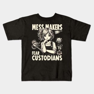 "Mess Makers Fear Custodians" Custodian Kids T-Shirt